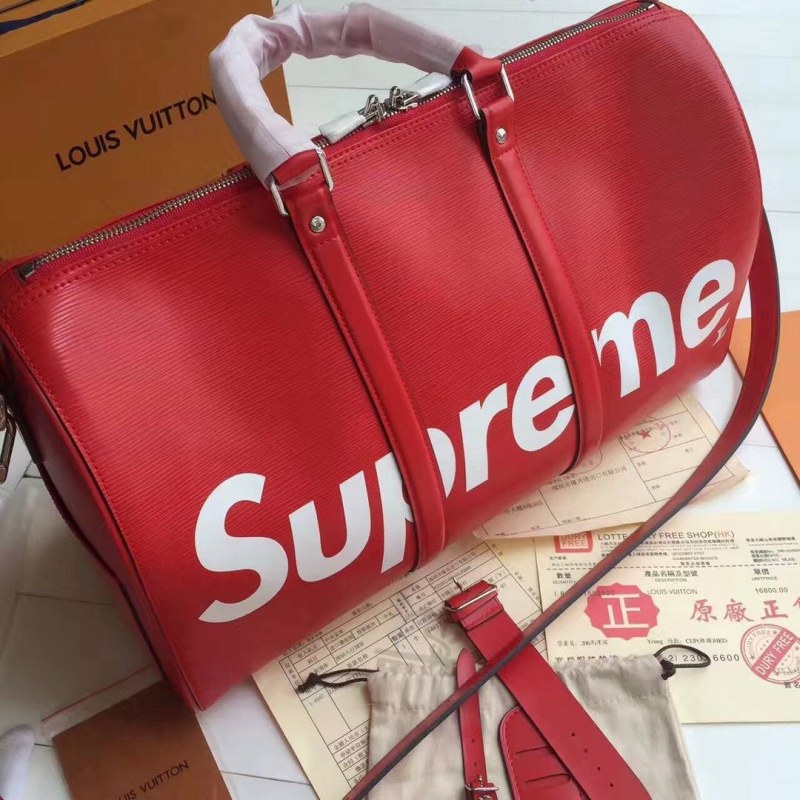 Supreme Louis Vuitton Epi 45 Red Louis Vuitton x Supreme Keepall Bandouliere